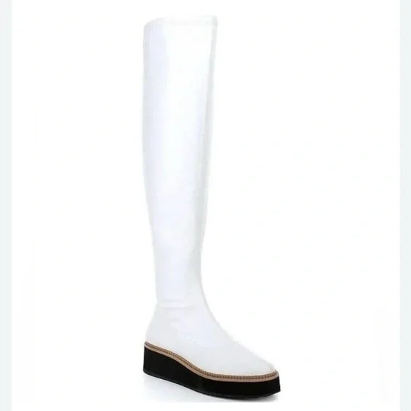 NEW Gianni Bini Over the knee platform boots. White. Size 7 - Picture 2 of 8
